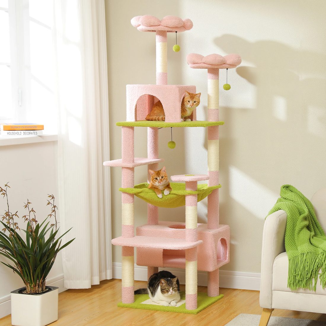 XXL Cat Tree Activity Centre, 184 cm, 2 Condos and Hammock — photo 4