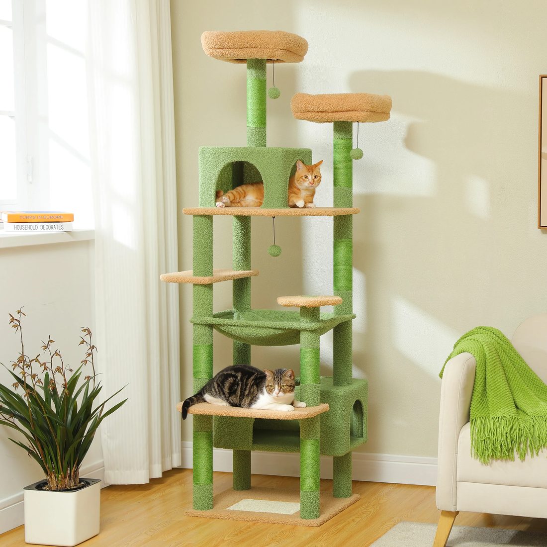 XXL Cat Tree Activity Centre, 184 cm, 2 Condos and Hammock — photo 5
