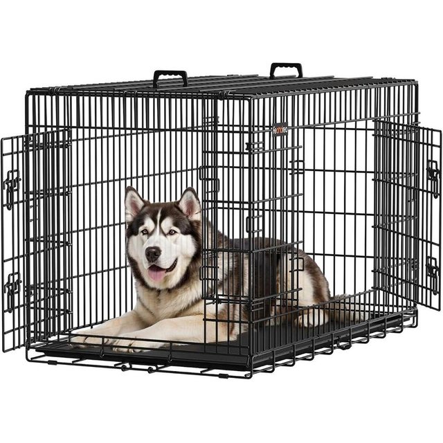 Foldable wire crate, 122 cm, two doors