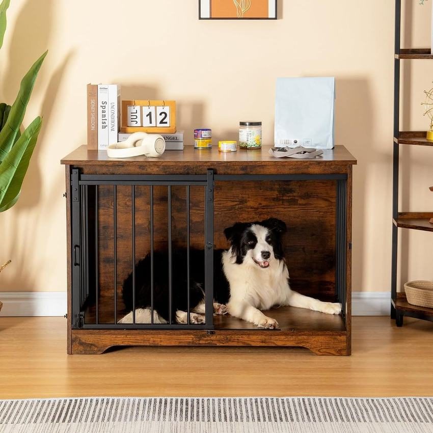 Furniture-style dog crate, 100 cm, two doors0 kg) - photo 2