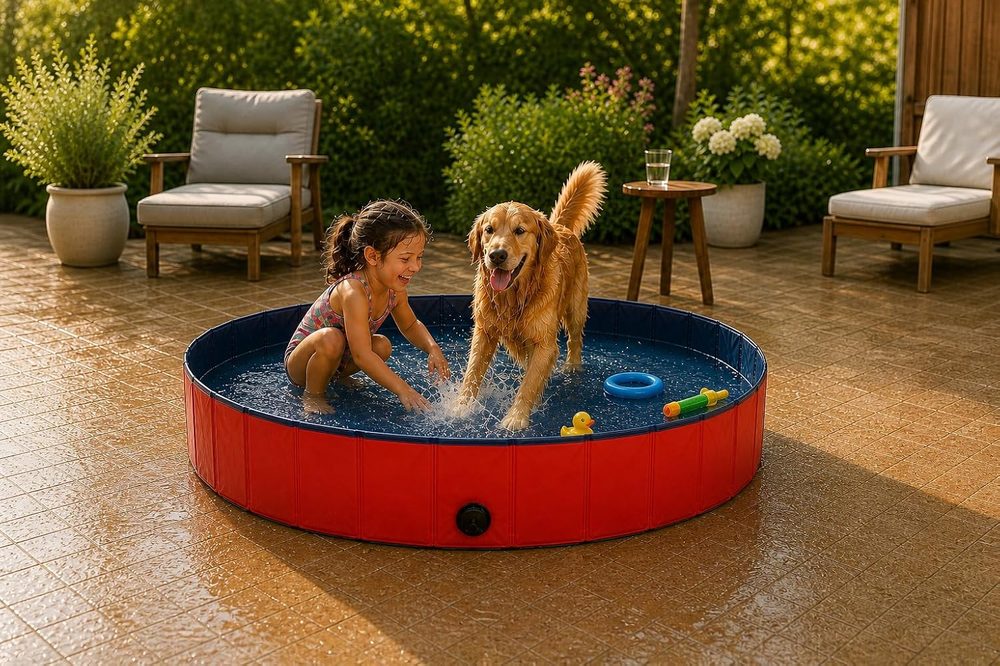 lionto scratch-resistant foldable family pool, 120 / 160 cm — 10