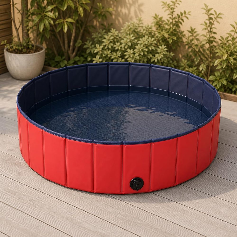 lionto scratch-resistant foldable family pool, 120 / 160 cm — 2