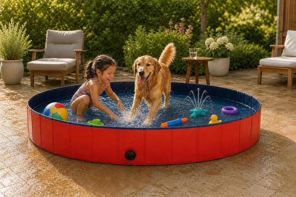 lionto scratch-resistant foldable family pool, 120 / 160 cm — 3