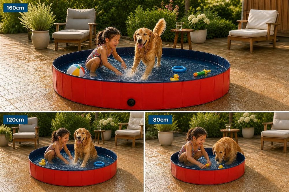 lionto scratch-resistant foldable family pool, 120 / 160 cm — 5