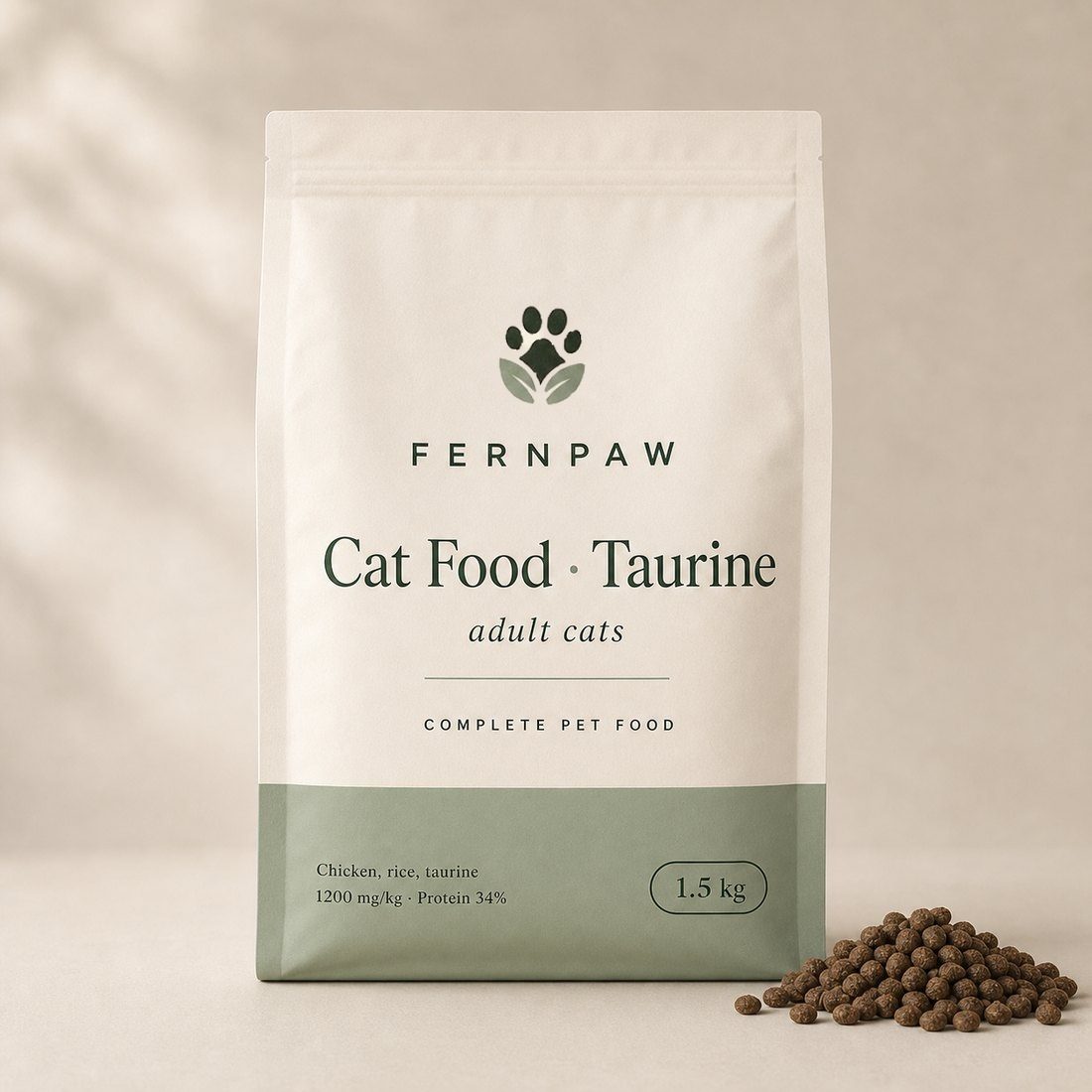 Complete dry cat food with taurine, 1.5 kg - photo 1