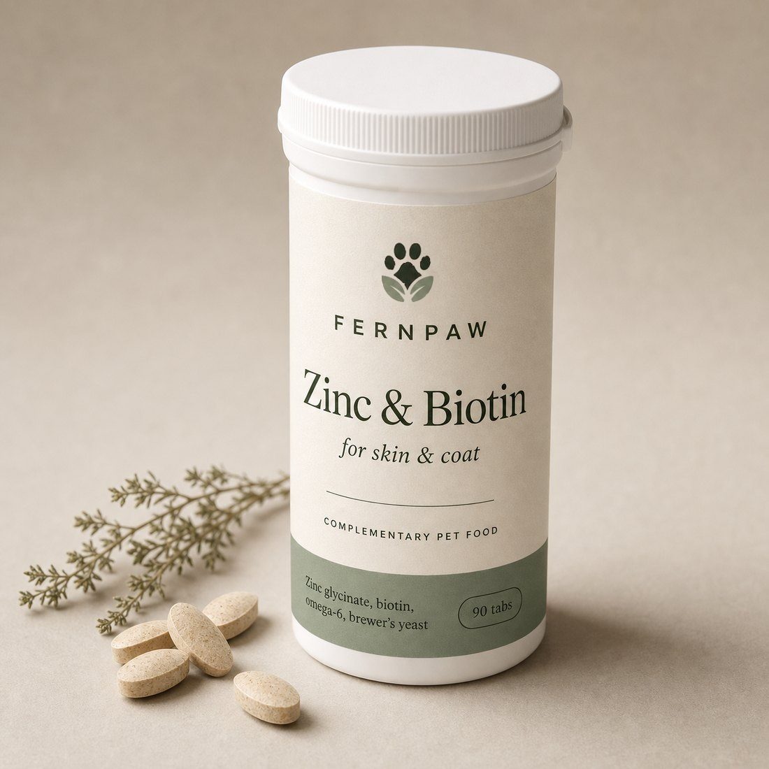 Zinc and biotin for skin and coat, 90 tablets - photo 2