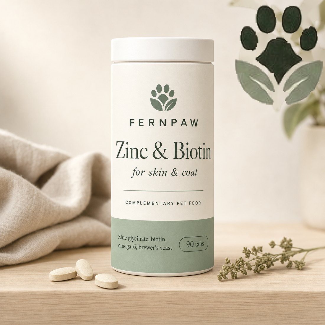 Zinc and biotin for skin and coat, 90 tablets - photo 3