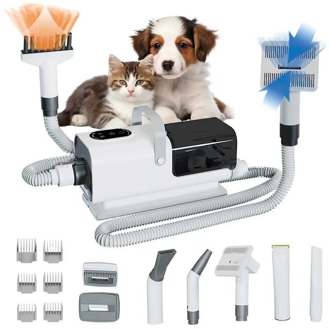 Grooming set with 7-in-1 vacuum cleaner