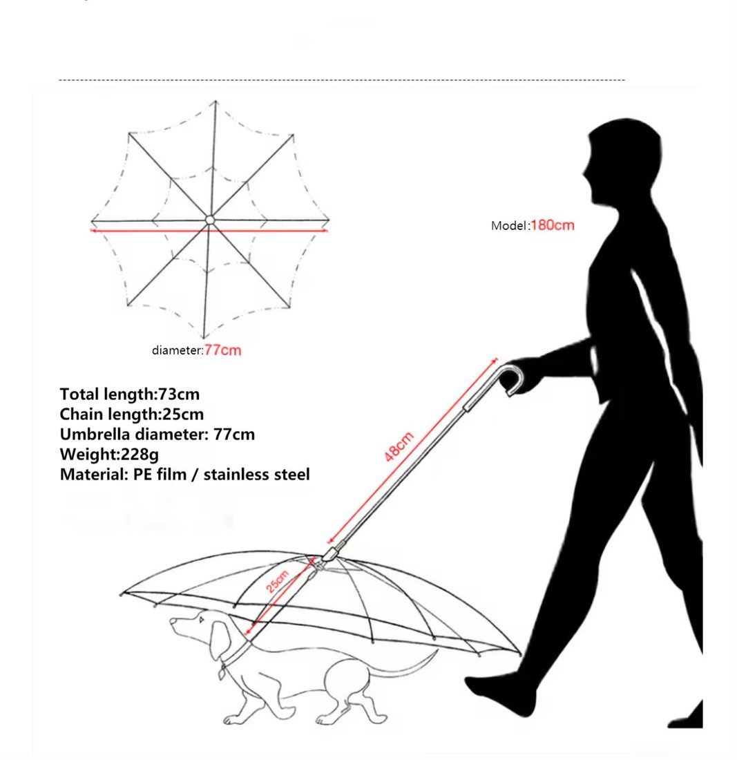 Umbrella Dog Lead — Clear Canopy for Rainy Walks — photo 4