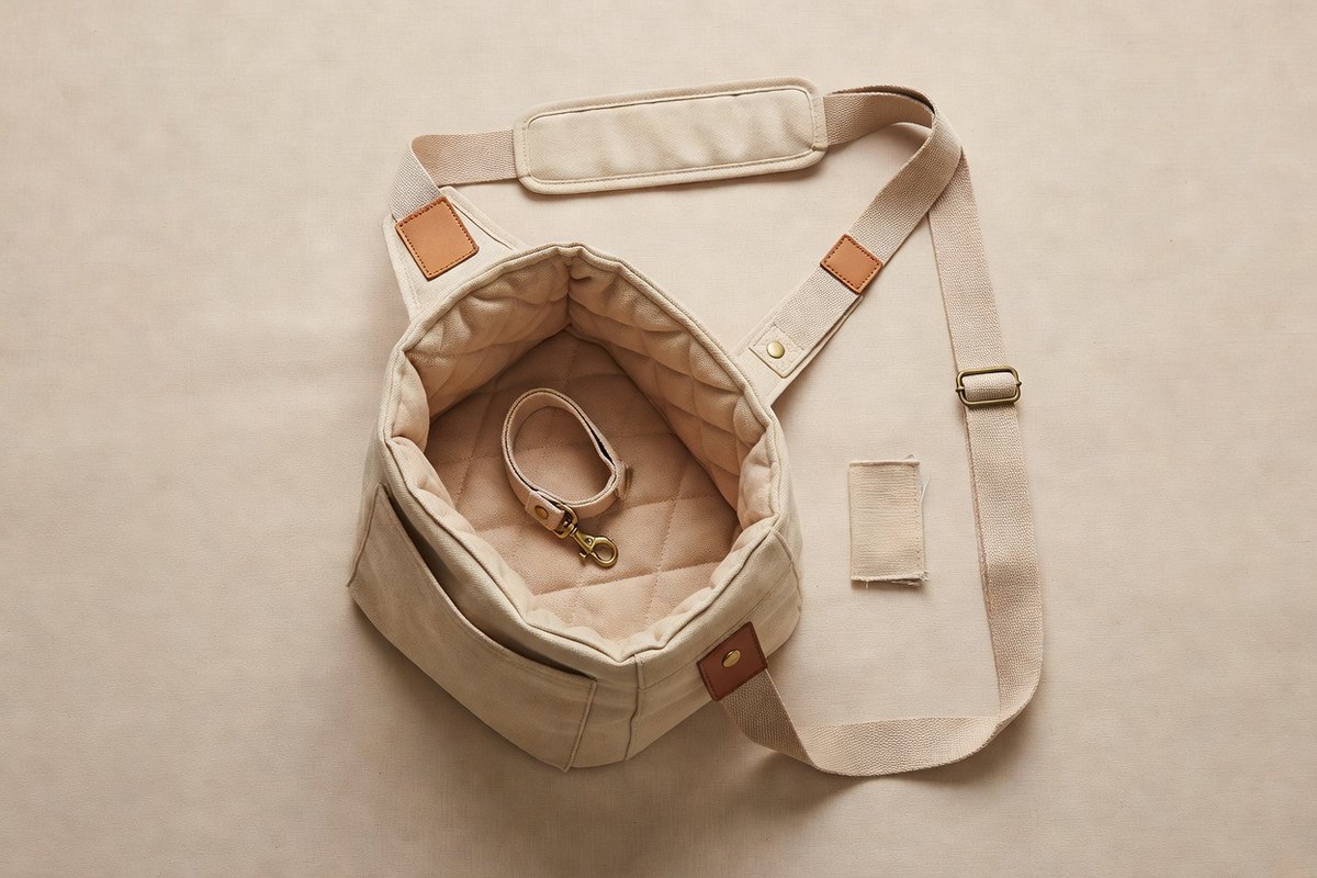 Front sling carrier for dogs and cats up to 7 kg, dense cotton canvas - photo 3